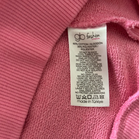 gb Fashion London | Beverly Hills Pink Cropped Sweatshirt- Size L - Picture 6 of 6